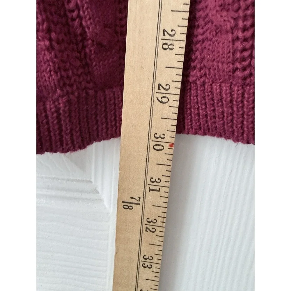 Petite Sophisticate Red/green TENNIS GOLF sweater V-neck Cable Knit SZ M‎ Preppy